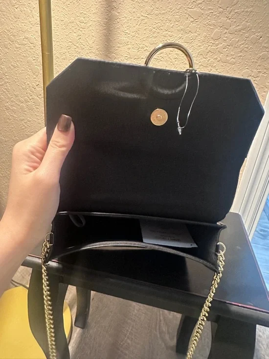 Jimmy Choo Black Patent Crossbody Bag with Gold Chain - Picture 4 of 5